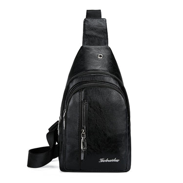 mochila bandolera piel hombre negro